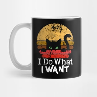 I Do What I Want Cat Vintage Kitty Lover Gift Funny Black Cat Mug